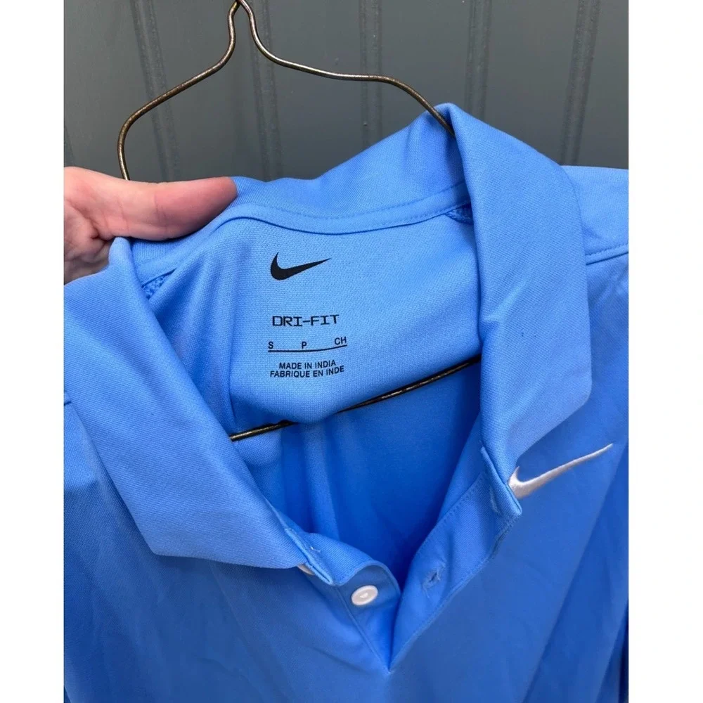 Nike Dri-FIT Mens‎ Short Sleeve Polo Shirt Light Blue Size Small Athletic Golf